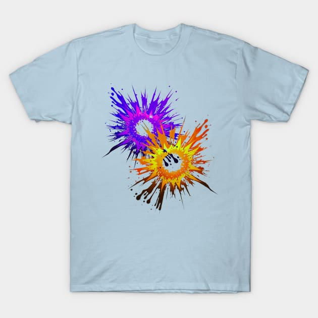 Abstract Colourful Reaction, Explosion Of Colour T-Shirt by vystudio